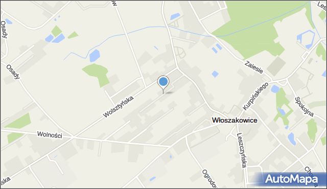 Włoszakowice, Dziedzica, mapa Włoszakowice