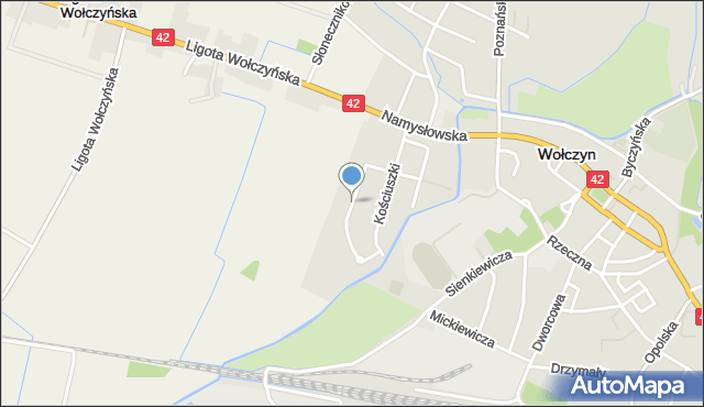 Wołczyn powiat kluczborski, Dzierżona Jana, ks., mapa Wołczyn powiat kluczborski