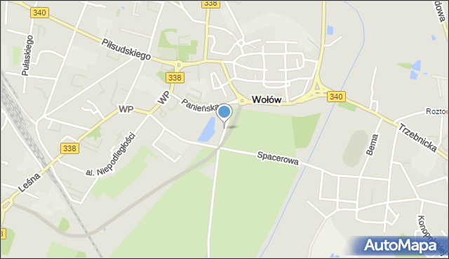 Wołów, Działkowa, mapa Wołów