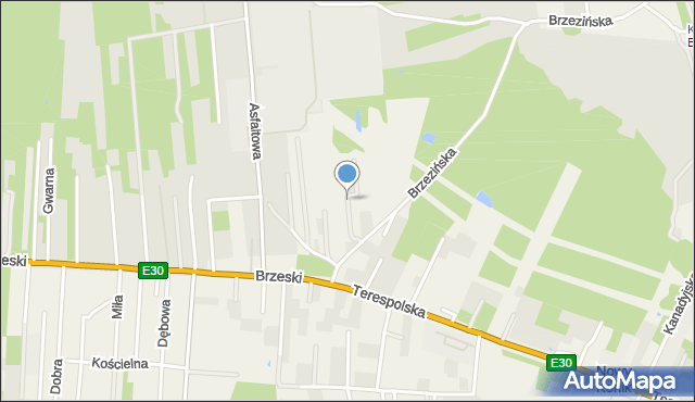 Zakręt gmina Wiązowna, Dzika, mapa Zakręt gmina Wiązowna