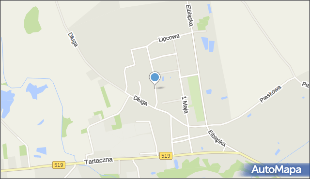 Zalewo powiat iławski, Działkowa, mapa Zalewo powiat iławski