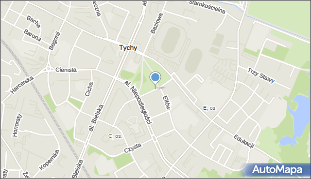 Tychy, Edisona Thomasa, mapa Tychów