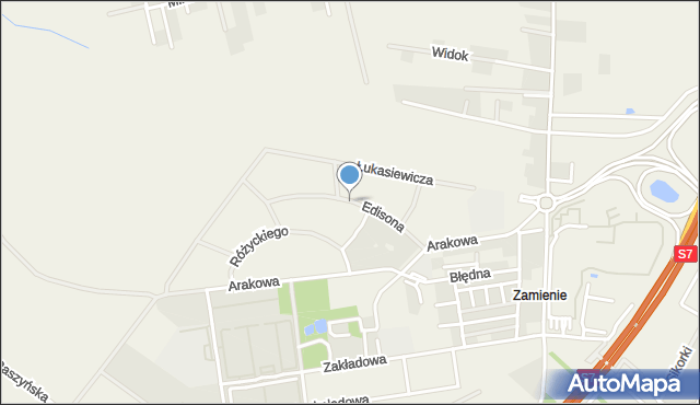 Zamienie gmina Lesznowola, Edisona Thomasa Alvy, mapa Zamienie gmina Lesznowola