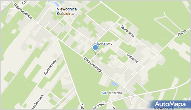 Niewodnica Kościelna, Ekologiczna, mapa Niewodnica Kościelna