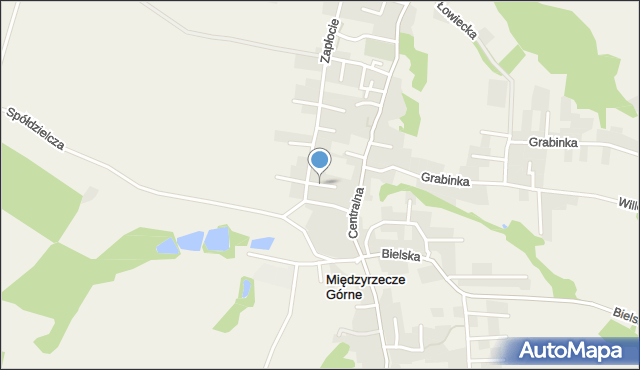 Międzyrzecze Górne, Elektryków, mapa Międzyrzecze Górne