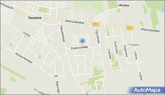 Nasielsk, Elektronowa, mapa Nasielsk