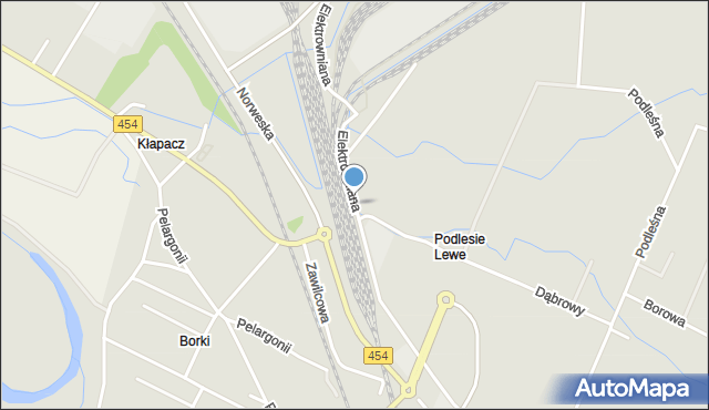 Opole, Elektrowniana, mapa Opola