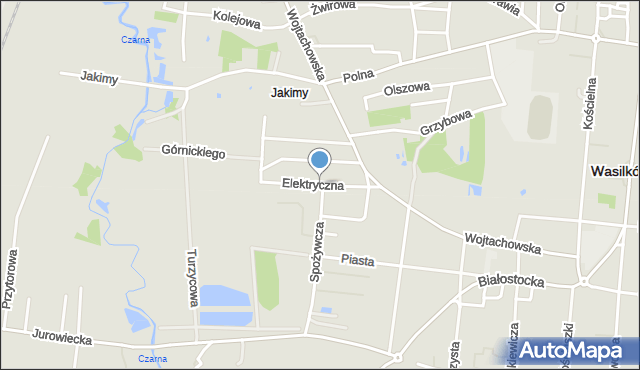 Wasilków, Elektryczna, mapa Wasilków