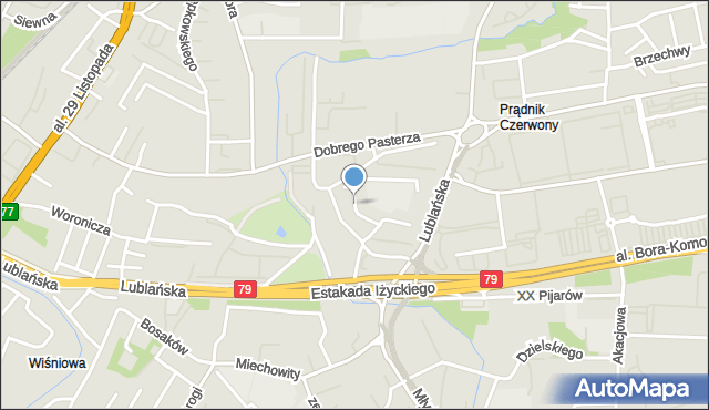 Kraków, Eminowicza Marka, mapa Krakowa