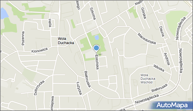 Kraków, Estońska, mapa Krakowa