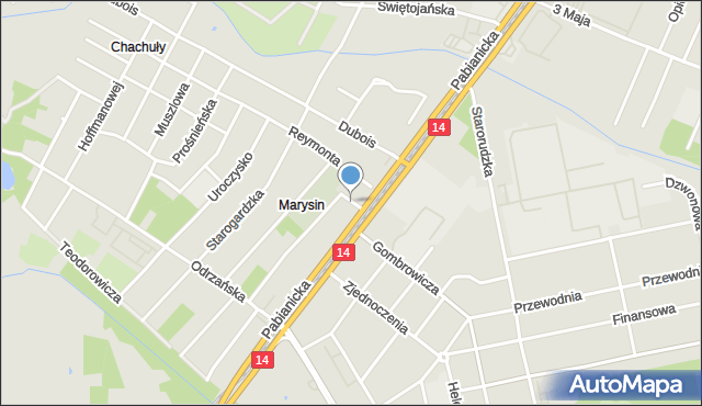 Łódź, Ewangelicka, mapa Łodzi