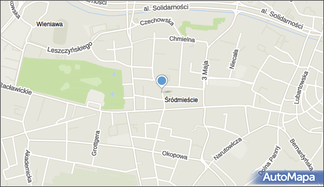 Lublin, Ewangelicka, mapa Lublina