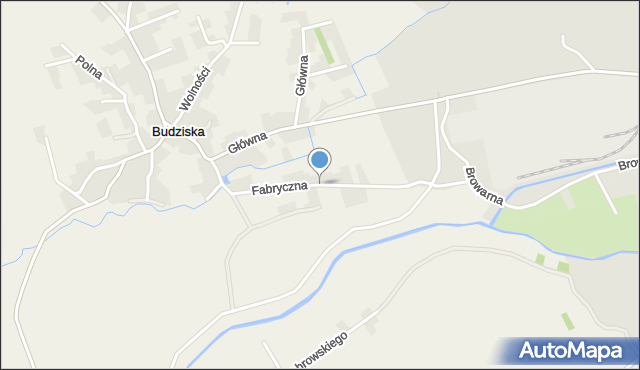 Budziska gmina Kuźnia Raciborska, Fabryczna, mapa Budziska gmina Kuźnia Raciborska
