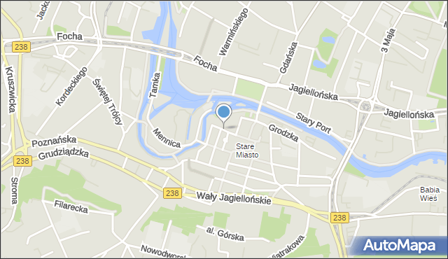Bydgoszcz, Farna, mapa Bydgoszczy