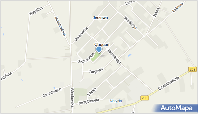 Choceń, Fabryczna, mapa Choceń