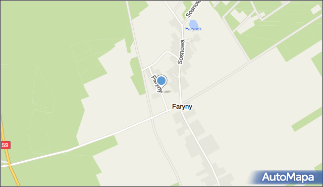 Faryny, Faryny, mapa Faryny