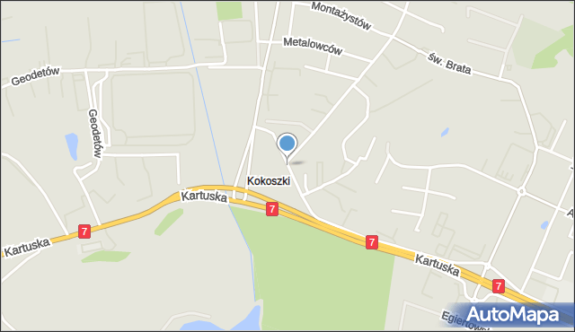 Gdańsk, Fabryczna, mapa Gdańska