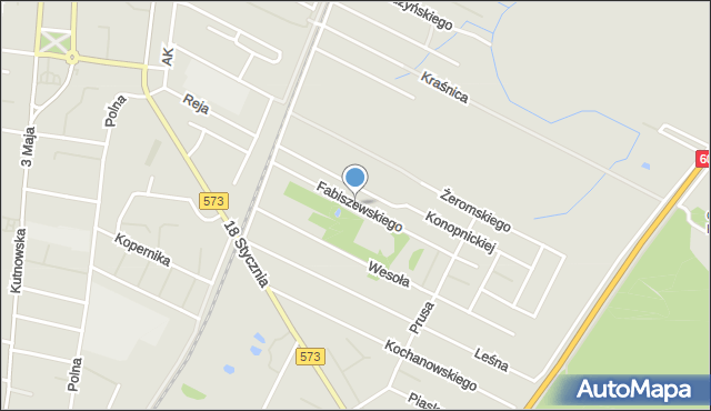 Gostynin, Fabiszewskiego Stefana, mapa Gostynin