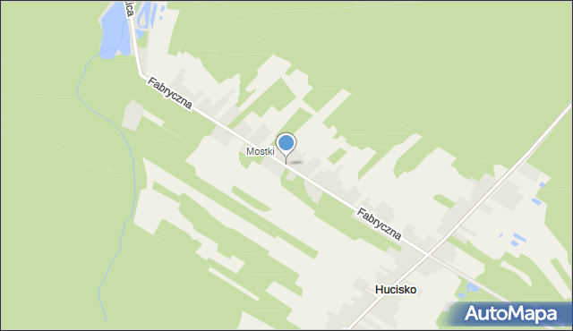 Hucisko gmina Stąporków, Fabryczna, mapa Hucisko gmina Stąporków