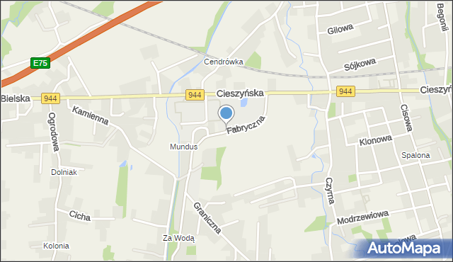 Jasienica powiat bielski, Fabryczna, mapa Jasienica powiat bielski