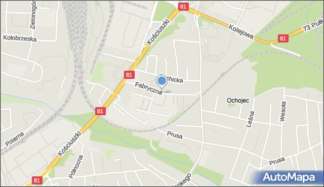 Katowice, Fabryczna, mapa Katowic