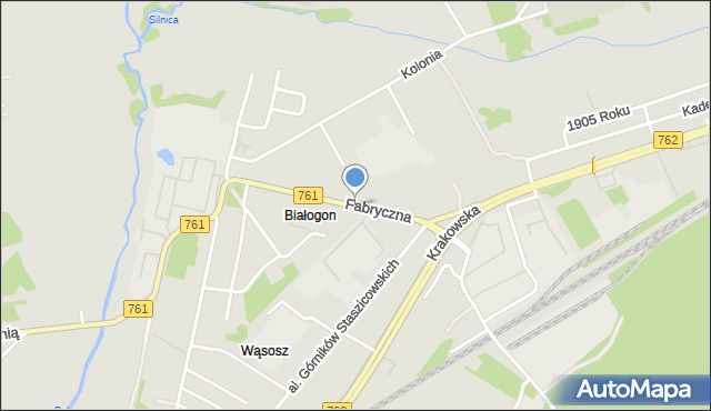 Kielce, Fabryczna, mapa Kielc