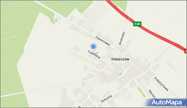 Kleszczów gmina Rudziniec, Familijna, mapa Kleszczów gmina Rudziniec
