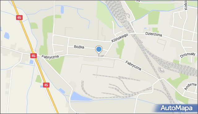 Kluczbork, Fabryczna, mapa Kluczbork