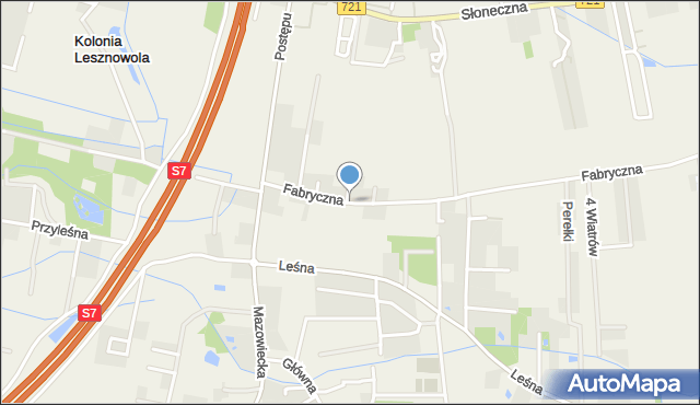 Kolonia Lesznowola, Fabryczna, mapa Kolonia Lesznowola