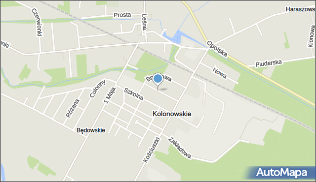 Kolonowskie, Fabryczna, mapa Kolonowskie