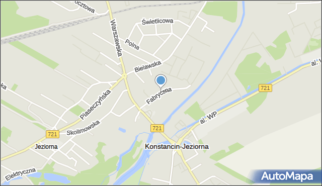 Konstancin-Jeziorna, Fabryczna, mapa Konstancin-Jeziorna