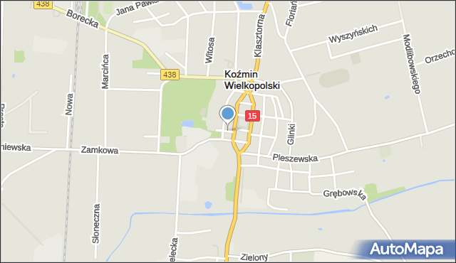 Koźmin Wielkopolski, Farna, mapa Koźmin Wielkopolski