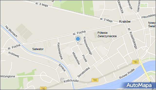 Kraków, Fałata Juliana, mapa Krakowa