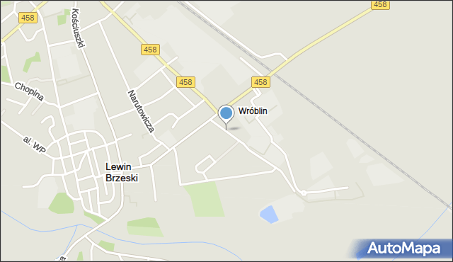 Lewin Brzeski, Fabryczna, mapa Lewin Brzeski