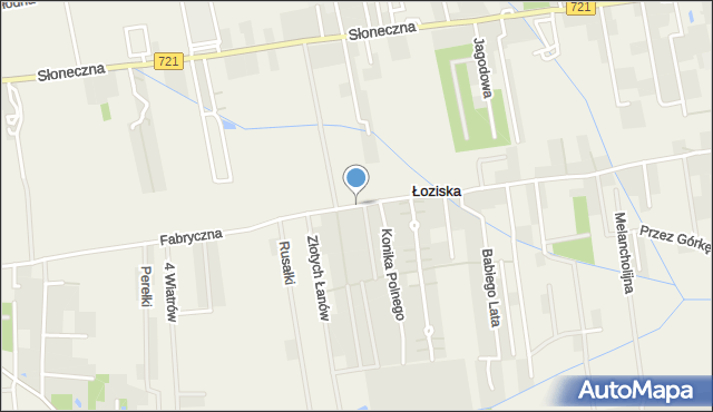 Łoziska, Fabryczna, mapa Łoziska