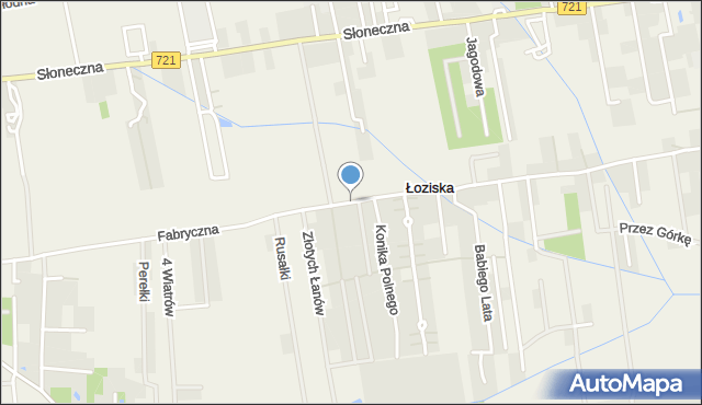 Łoziska, Fabryczna, mapa Łoziska