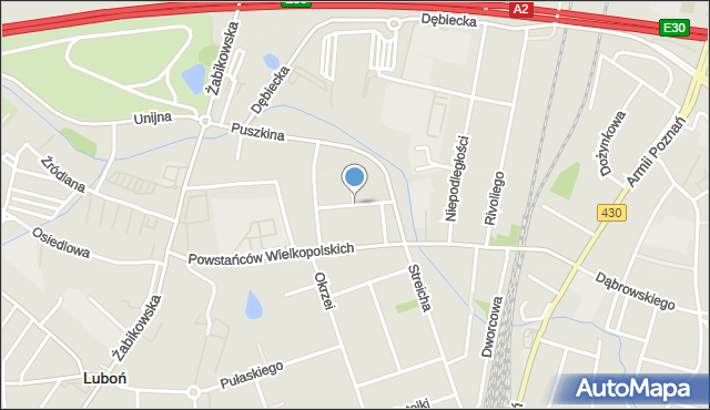 Luboń powiat poznański, Faustmanna Wacława, ks., mapa Luboń powiat poznański