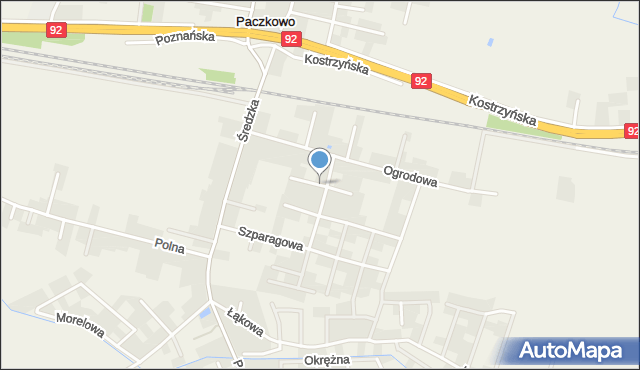 Paczkowo gmina Swarzędz, Fasolowa, mapa Paczkowo gmina Swarzędz