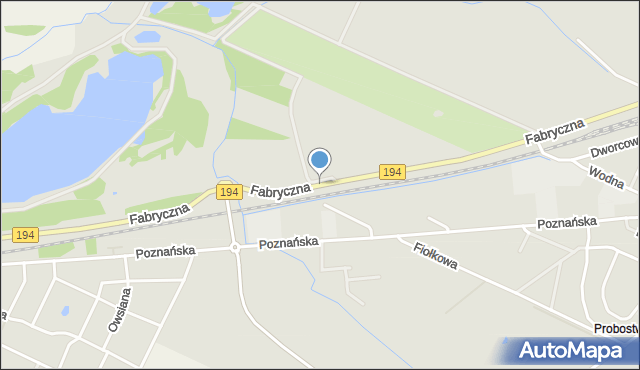 Pobiedziska, Fabryczna, mapa Pobiedziska