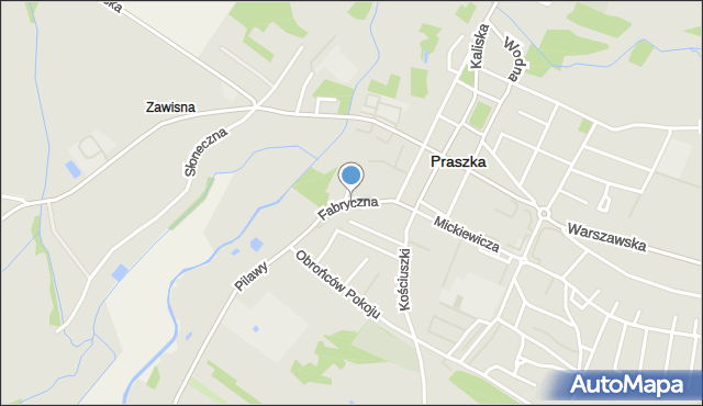 Praszka, Fabryczna, mapa Praszka