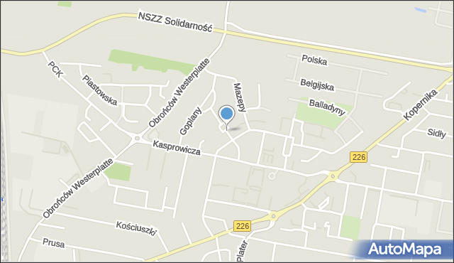 Pruszcz Gdański, Fantazego, mapa Pruszcz Gdański