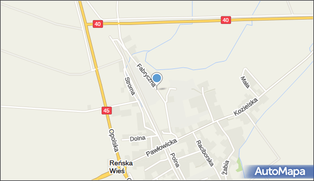 Reńska Wieś powiat kędzierzyńsko-kozielski, Fabryczna, mapa Reńska Wieś powiat kędzierzyńsko-kozielski
