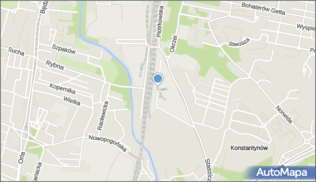 Sosnowiec, Fabryczna, mapa Sosnowca