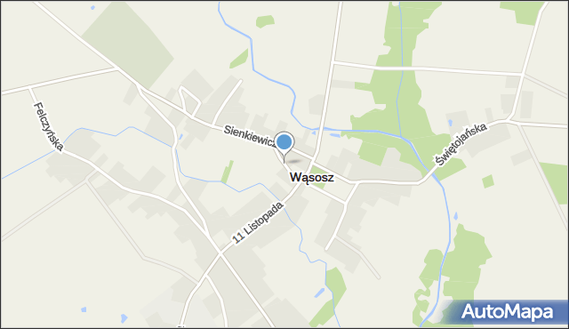 Wąsosz powiat grajewski, Farna, mapa Wąsosz powiat grajewski