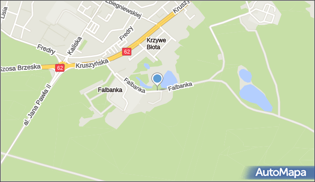Włocławek, Falbanka, mapa Włocławka