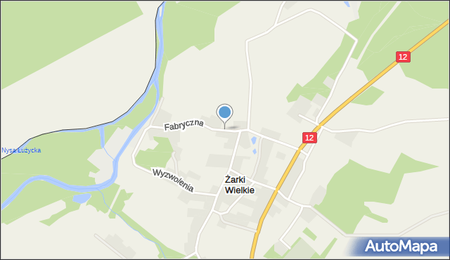 Żarki Wielkie, Fabryczna, mapa Żarki Wielkie