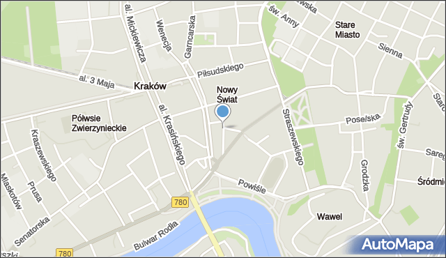 Kraków, Felicjanek, mapa Krakowa