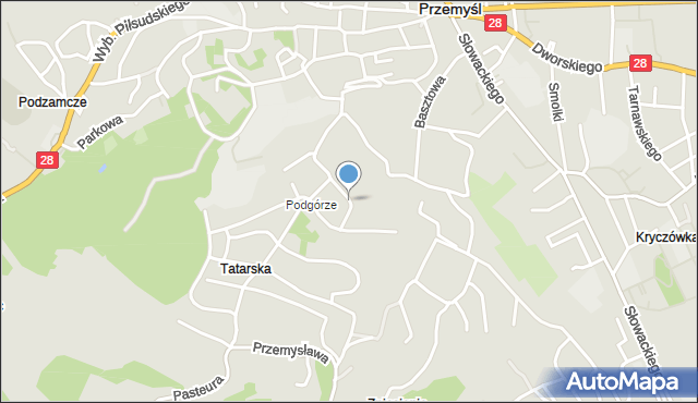 Przemyśl, Federkiewicza Jakuba, ks., mapa Przemyśla