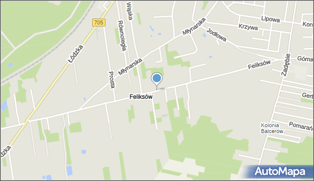 Skierniewice, Feliksów, mapa Skierniewic