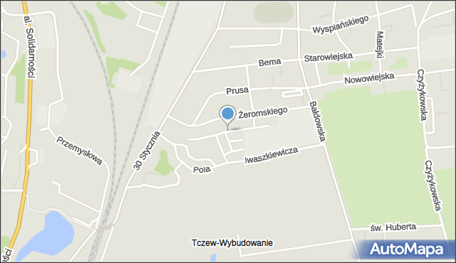 Tczew, Fenikowskiego Franciszka, mapa Tczew